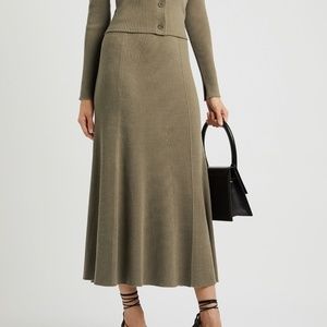 Charlotte Compact Wool Fit & Flare Skirt by Jonathan Simkhai